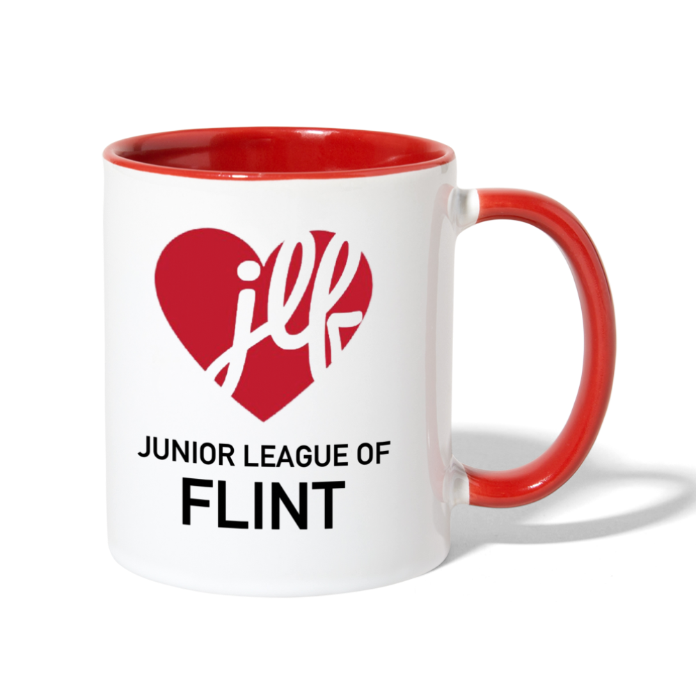 JL Flint "Heart Logo" Contrast Coffee Mug - white/red