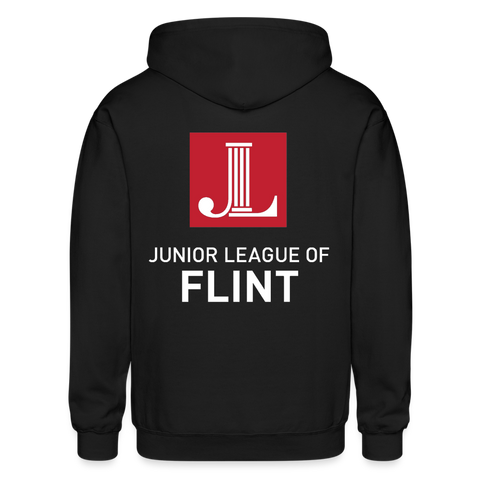 JL Flint "Logo" Heavy Blend Adult Zip Hoodie - black