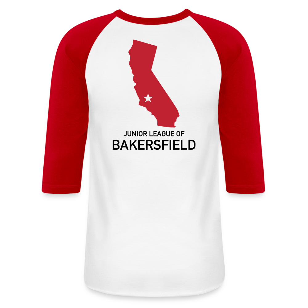 JL Bakersfield "Volunteer State" Unisex Baseball T-Shirt - white/red