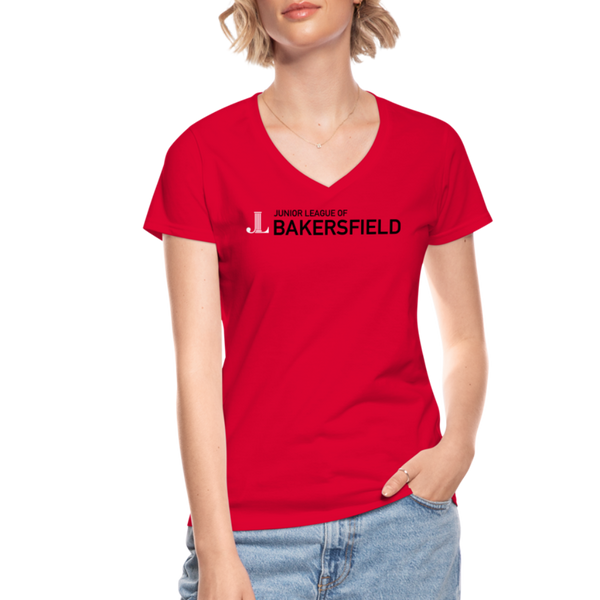 JL Bakersfield "Better Communities" Women's V-Neck T-Shirt - red