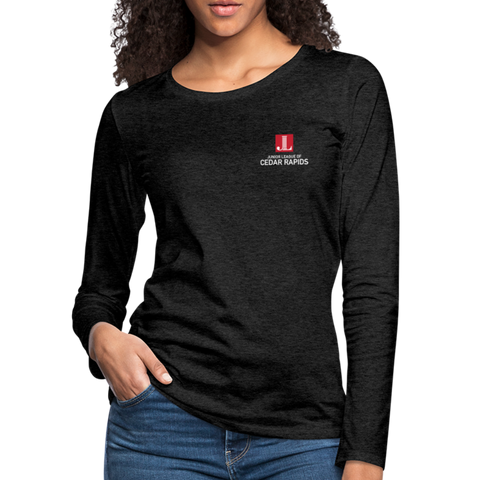 JL Cedar Rapids "Logo" Women's Premium Long Sleeve T-Shirt - charcoal grey
