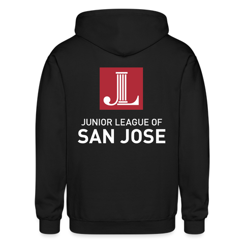 JL San Jose "Logo" Unisex Heavy Blend Adult Zip Hoodie - black