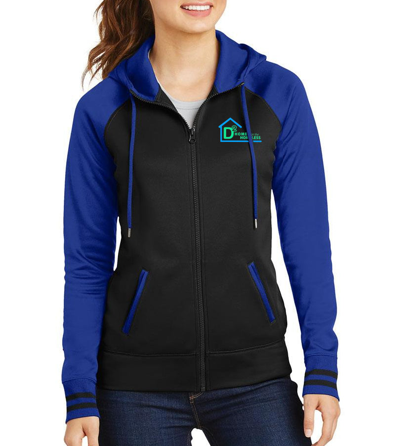 D-Squared Women's Embroidered "Logo" Varsity Fleece Full-Zip Hooded Jacket