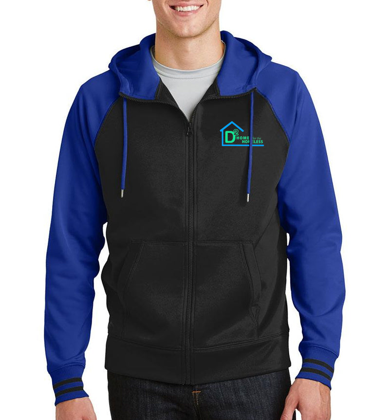 D-Squared Unisex Embroidered "Logo" Varsity Fleece Full-Zip Hooded Jacket