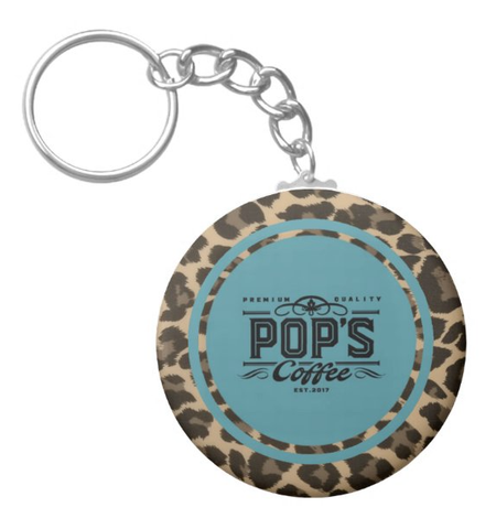 Pop's Coffee "Leopard Logo" Keychain
