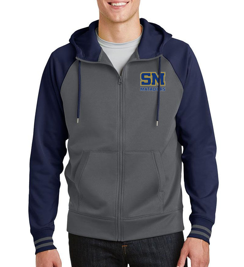 SMHS Unisex Embroidered "Logo" Varsity Fleece Full-Zip Hooded Jacket