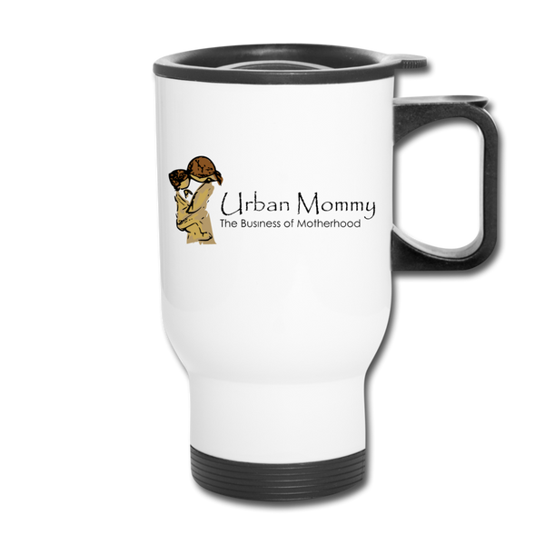 Urban Mommy "Logo" Travel Mug - white