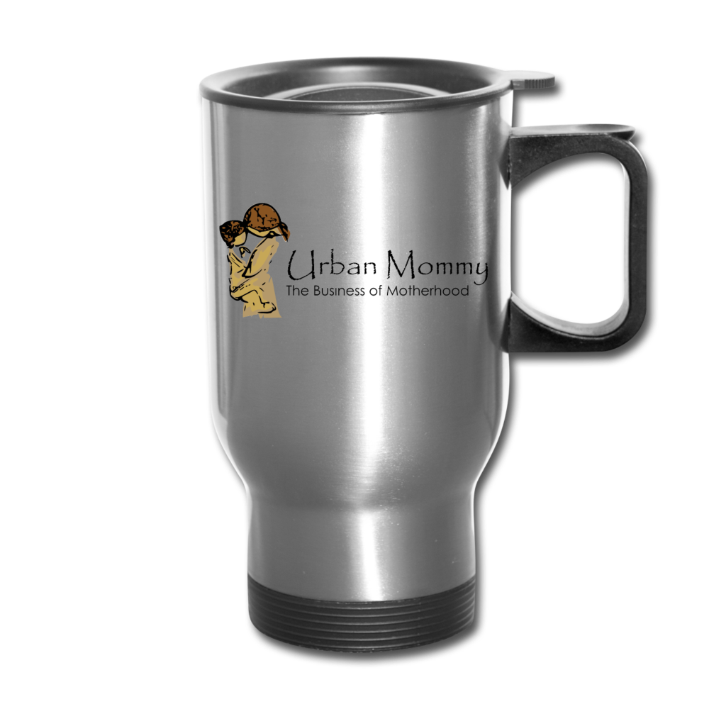 Urban Mommy "Logo" Travel Mug - silver