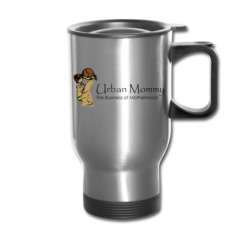 Urban Mommy "Logo" Travel Mug - silver