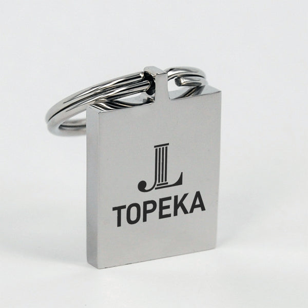 JL Topeka Stainless Steel Keychain