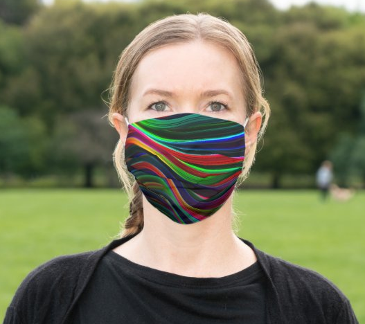 Cloth Face Mask "Rainbow Waves"