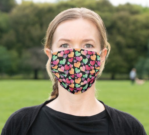 Cloth Face Mask "Colorful Hearts"