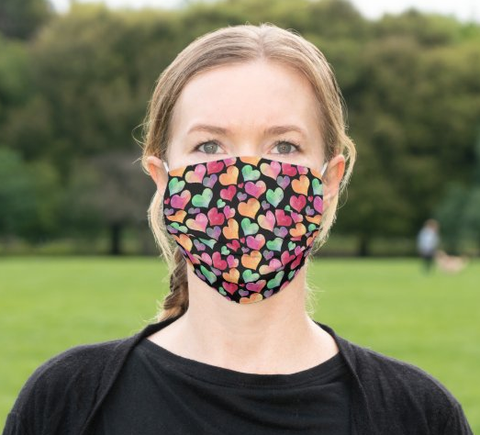 Cloth Face Mask "Colorful Hearts"