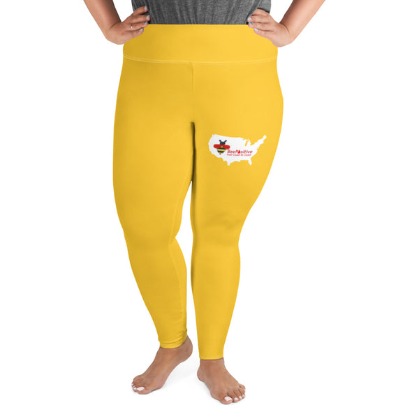 LLS "Team Bee Positive" All-Over Print Plus Size Leggings