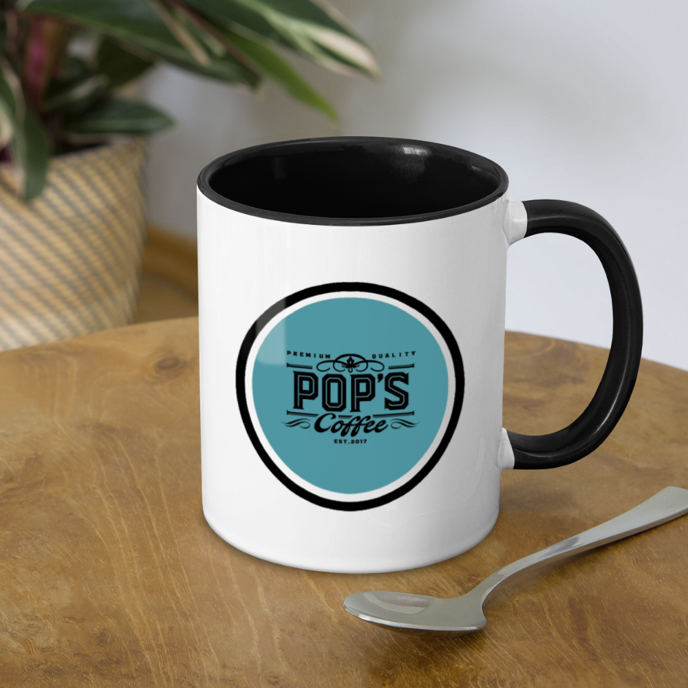 Pop's Coffee Contrast Coffee Mug - white/black