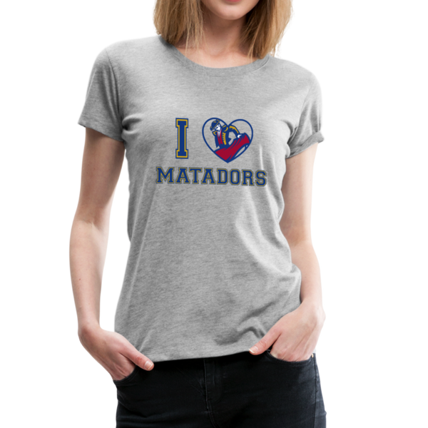 SMHS Women's "I Heart Matadors" T-shirt - heather gray