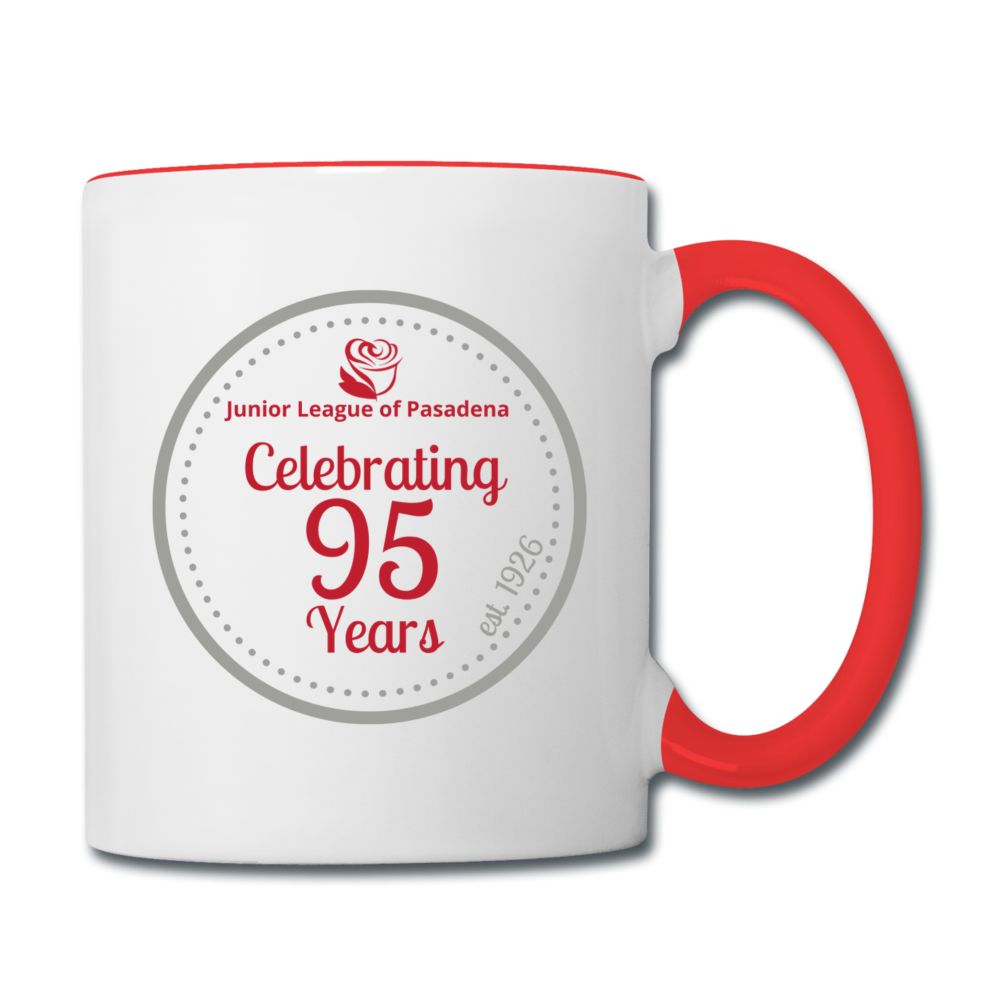 JL Pasadena "95th Anniversary" Contrast Coffee Mug - white/red