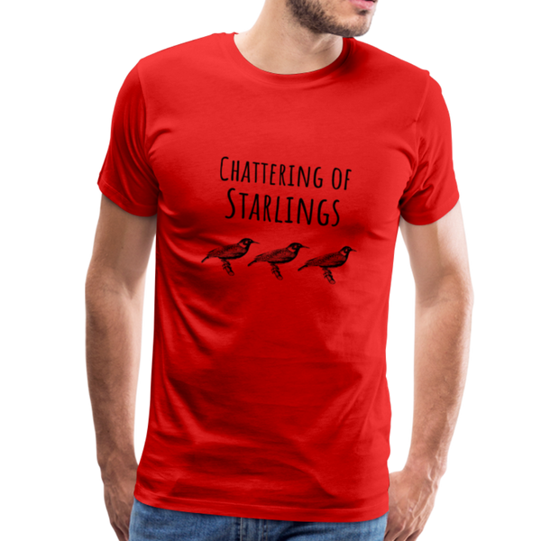 "Chattering of Starlings" Men's Premium T-Shirt - red