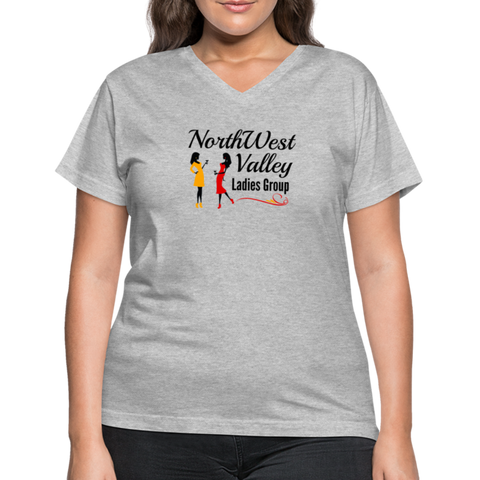NWV Ladies Group "Logo" Women's V-Neck T-Shirt - gray