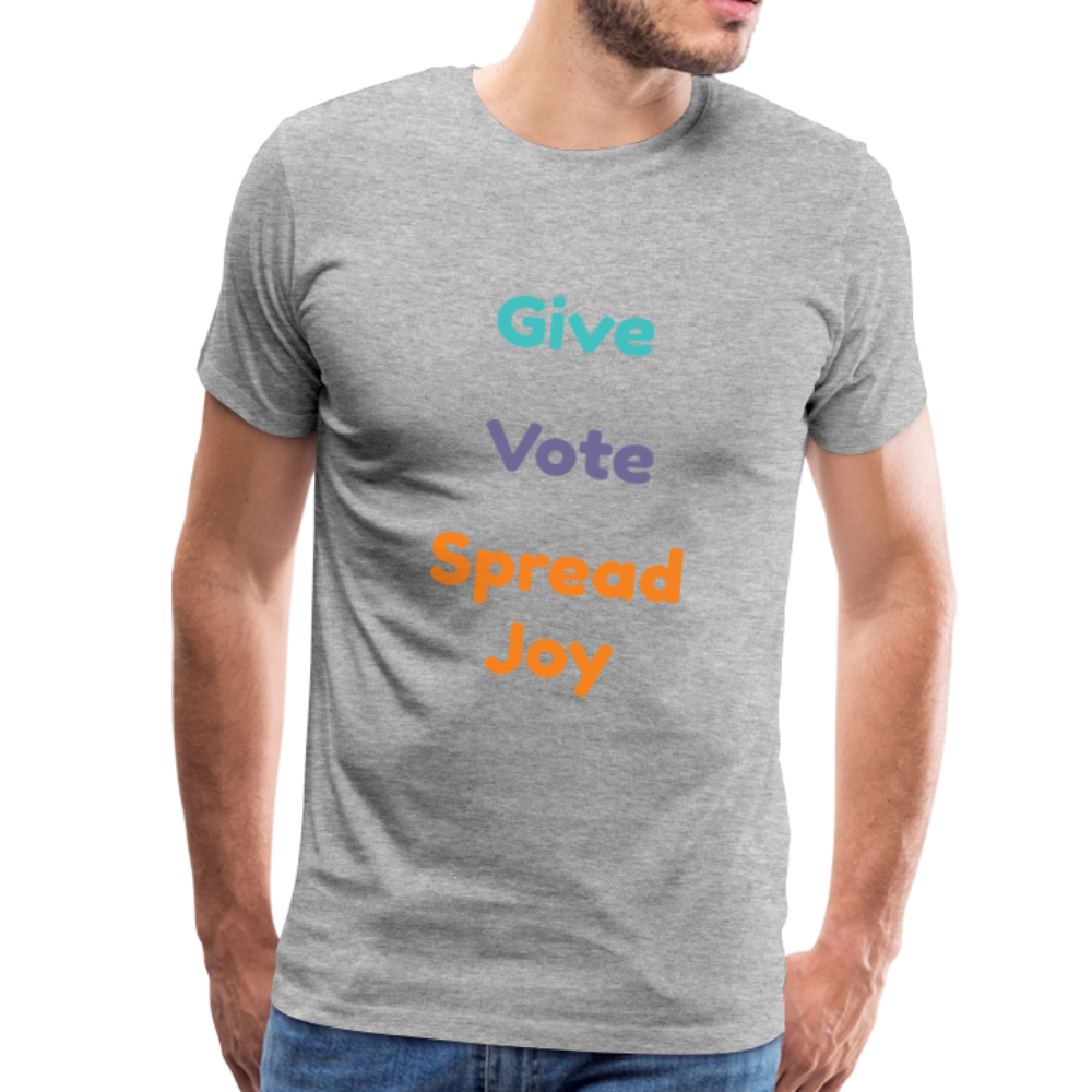 Joyride Society "Give, Vote, Spread Joy" Unisex Premium T-Shirt - heather gray