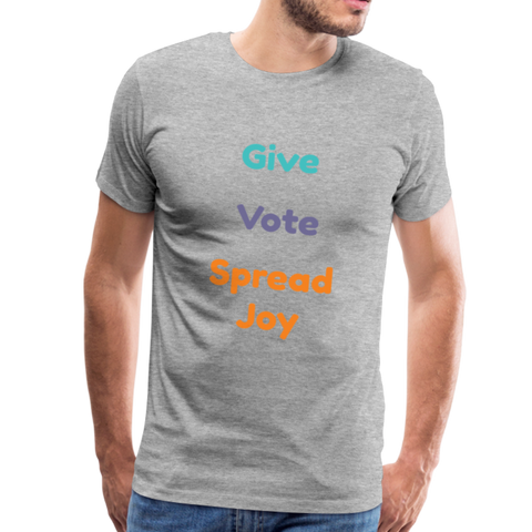 Joyride Society "Give, Vote, Spread Joy" Unisex Premium T-Shirt - heather gray