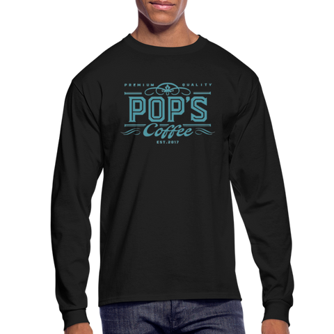 Pop's Coffee "Logo" Unisex Long Sleeve T-Shirt - black