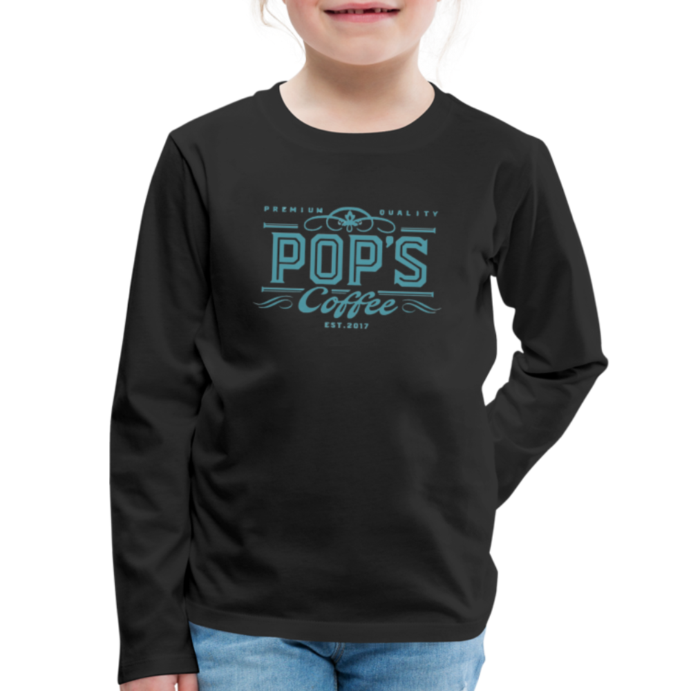 Pop's Coffee "Logo" Kids' Premium Long Sleeve T-Shirt - black