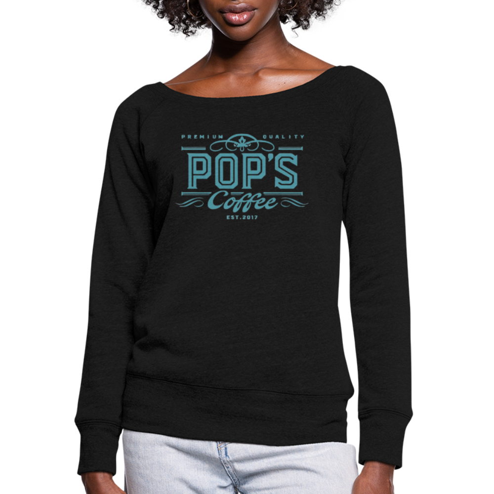Pop's Coffee "Logo" Women's Wideneck Sweatshirt - black