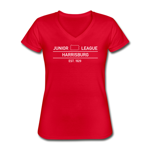 JL Harrisburg "PA State" Women's V-Neck T-Shirt - red
