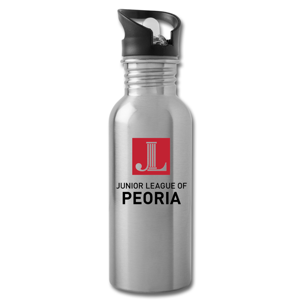 JL Peoria "Logo" Water Bottle - silver