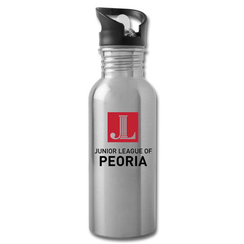 JL Peoria "Logo" Water Bottle - silver