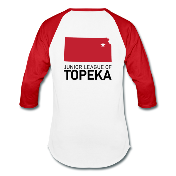 JL Topeka "Volunteer State" Unisex Baseball T-Shirt - white/red