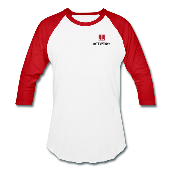 JL Bell County "Volunteer State" Unisex Baseball T-Shirt - white/red