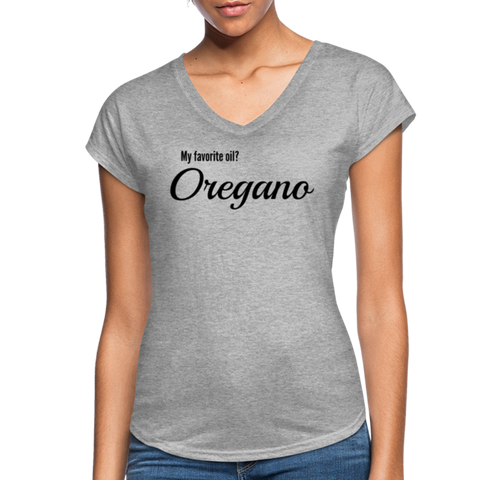 Essentially Me "Oregano" Women's Tri-Blend V-Neck T-Shirt - heather gray