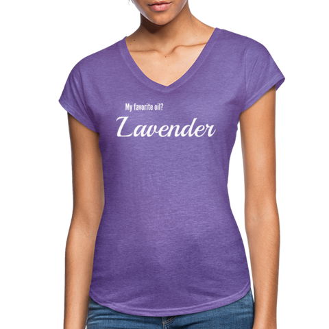 Essentially Me "Lavender" Women's Tri-Blend V-Neck T-Shirt - purple heather