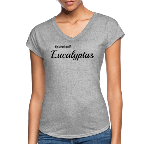 Essentially Me "Eucalyptus" Women's Tri-Blend V-Neck T-Shirt - heather gray