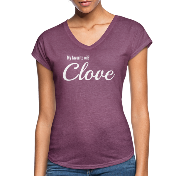 Essentially Me "Clove" Women's Tri-Blend V-Neck T-Shirt - heather plum