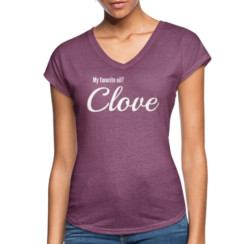 Essentially Me "Clove" Women's Tri-Blend V-Neck T-Shirt - heather plum
