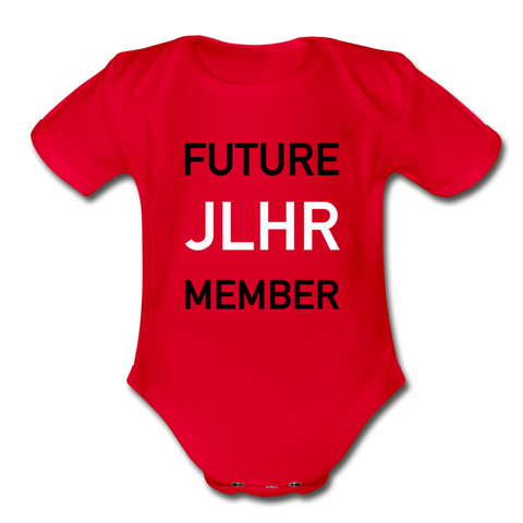 JL Hampton Roads "Future Member" Short Sleeve Baby Bodysuit - red
