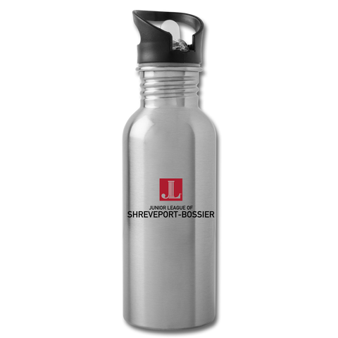 JL Shreveport-Bossier "Logo" Water Bottle - silver
