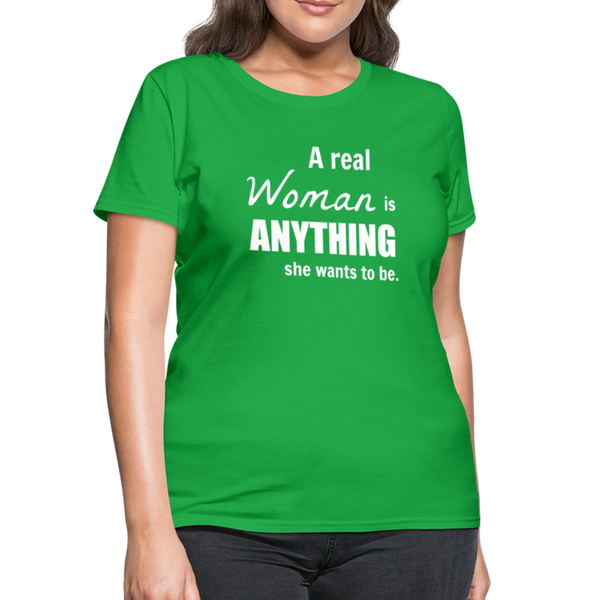 "Real Woman" Women's T-Shirt - bright green