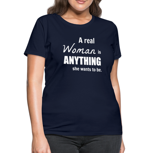 "Real Woman" Women's T-Shirt - navy