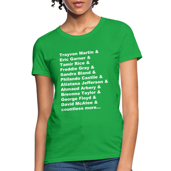 "Remember Their Names" Women's T-Shirt - bright green
