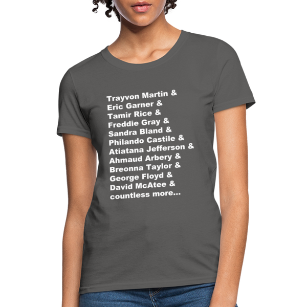 "Remember Their Names" Women's T-Shirt - charcoal