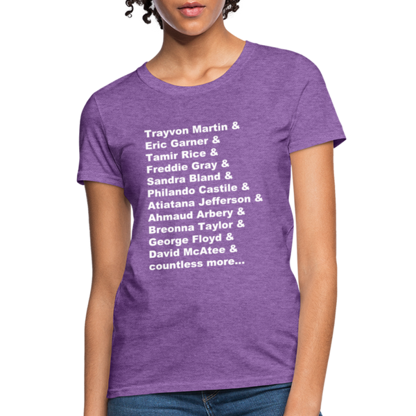 "Remember Their Names" Women's T-Shirt - purple heather