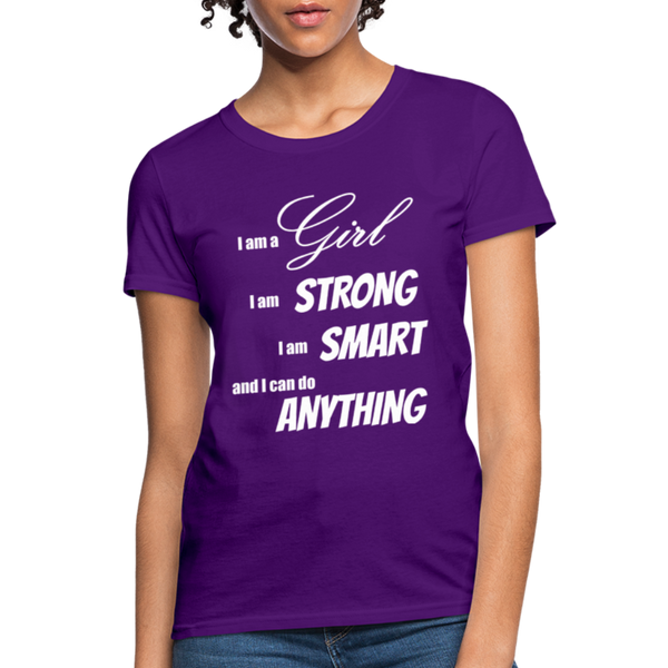 "I Am A Girl" Women's T-Shirt - purple