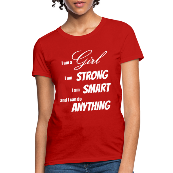 "I Am A Girl" Women's T-Shirt - red