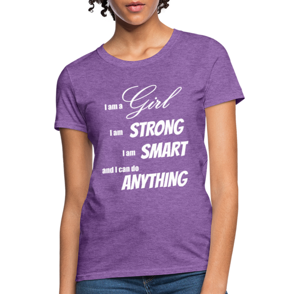 "I Am A Girl" Women's T-Shirt - purple heather
