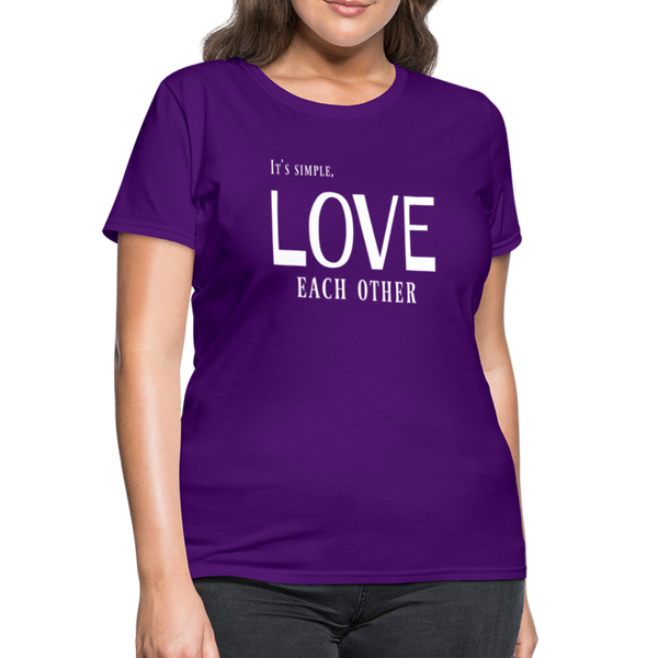 "Love Each Other" Women's T-Shirt - purple