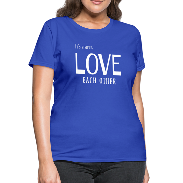 "Love Each Other" Women's T-Shirt - royal blue